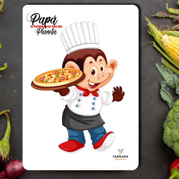 Tabla de Vidrio "Papá Pizzero"